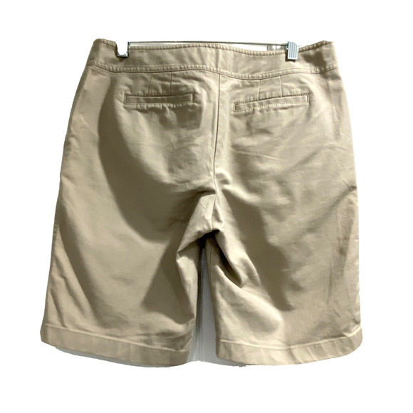 Ann Taylor Signature Fit Shorts size 10 bermuda walking tan khaki cotton stretch - Picture 5 of 8